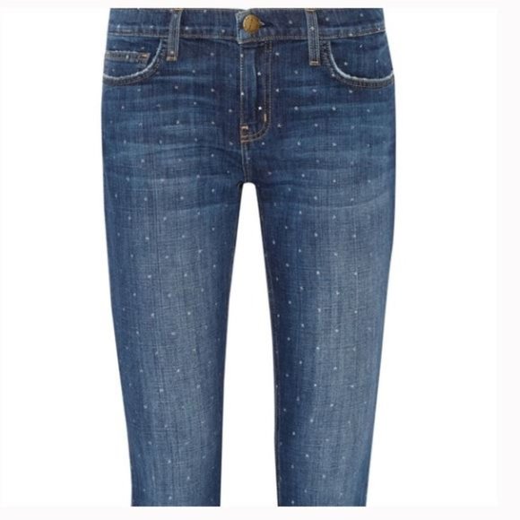 Current/Elliott Denim - Current/Elliot Cropped Straight Star Print Jean